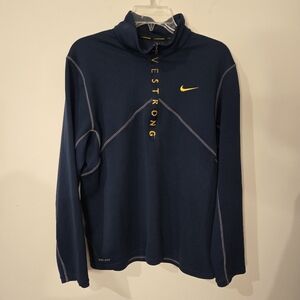 Nike Navy and Yellow Long Sleeve Shirt Size Large
